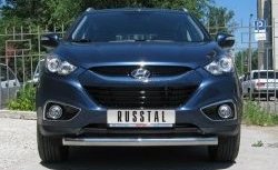 Одинарная защита переднего бампера диаметром 76 мм SLITKOFF Hyundai IX35 LM рестайлинг (2013-2018)