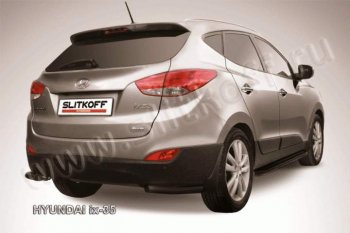 5 799 р. Защита заднего бампера из уголков d57 Slitkoff Hyundai IX35 LM рестайлинг (2013-2018) (Цвет: серебристый)  с доставкой в г. Йошкар-Ола. Увеличить фотографию 1