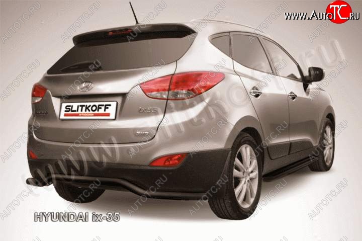 10 199 р. Защита заднего бампера из трубы d57 Slitkoff (волна) Hyundai IX35 LM рестайлинг (2013-2018) (Цвет: серебристый)  с доставкой в г. Йошкар-Ола