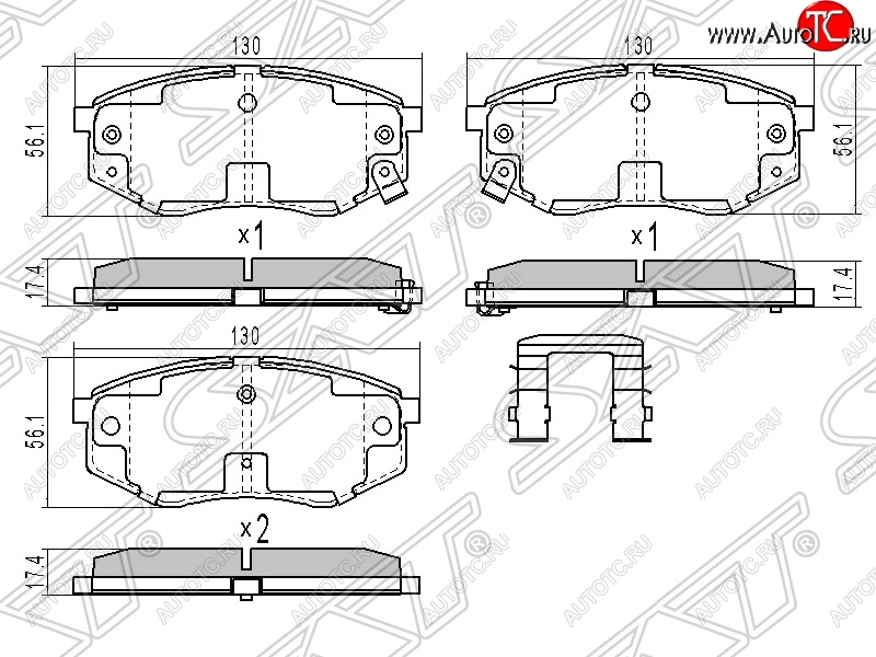 1 479 р. Колодки тормозные SAT (передние) Hyundai Sonata YF (2009-2014)  с доставкой в г. Йошкар-Ола