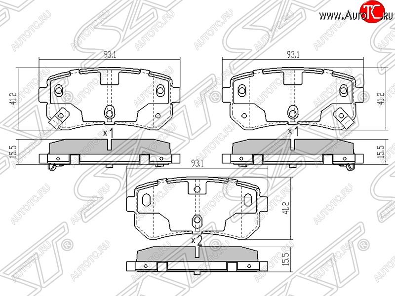 599 р. Колодки тормозные задние SAT Hyundai IX35 LM дорестайлинг (2009-2013)  с доставкой в г. Йошкар-Ола