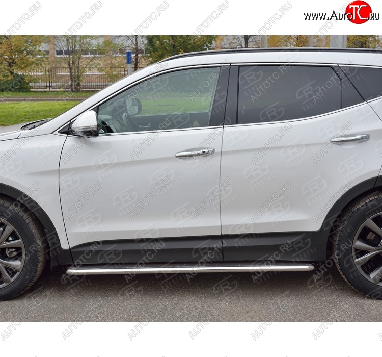 38 999 р. Широкая защита порогов с трубой диаметром 42 мм PREMIUM SLITKOFF v3 Hyundai Santa Fe DM рестайлинг (2015-2019)  с доставкой в г. Йошкар-Ола