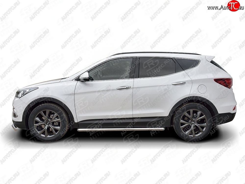 27 999 р. Защита порогов из круглой трубы диаметром 63 мм PREMIUM SLITKOFF v3 Hyundai Santa Fe DM рестайлинг (2015-2019)  с доставкой в г. Йошкар-Ола