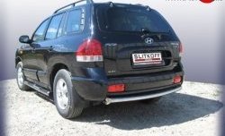 Одинарная защита заднего бампера из трубы диаметром 57 мм Slitkoff Hyundai Santa Fe SM (2000-2012)