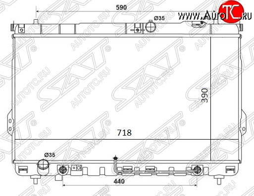 11 499 р. Радиатор двигателя SAT (трубчатый, DIESEL, АКПП) Hyundai Sonata EF рестайлинг ТагАЗ (2001-2013)  с доставкой в г. Йошкар-Ола