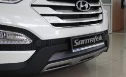 1 539 р. Сетка на бампер Russtal (хром) Hyundai Santa Fe DM дорестайлинг (2012-2016)  с доставкой в г. Йошкар-Ола. Увеличить фотографию 3