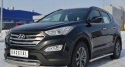 20 749 р. Защита переднего бампера (2 трубыØ63 мм, нержавейка) SLITKOFF Hyundai Santa Fe DM дорестайлинг (2012-2016)  с доставкой в г. Йошкар-Ола. Увеличить фотографию 4