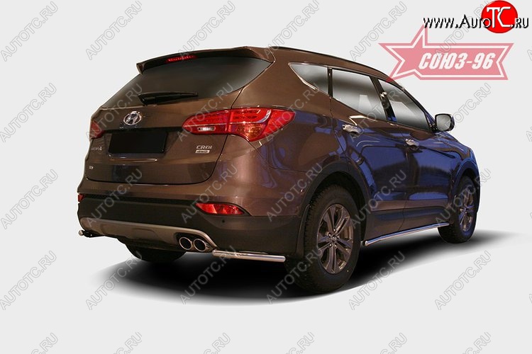 8 459 р. Защита заднего бампера из боковых уголков Souz-96 (d42) Hyundai Santa Fe DM дорестайлинг (2012-2016)  с доставкой в г. Йошкар-Ола