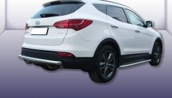 13 899 р. Защита заднего бампера из длинной трубы диаметром 57 мм Slitkoff  Hyundai Santa Fe  DM (2012-2016) дорестайлинг (Нержавейка, Полированная)  с доставкой в г. Йошкар-Ола. Увеличить фотографию 1