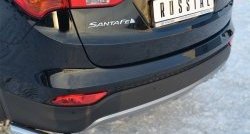 12 999 р. Защита заднего бампера (Ø63 мм уголки, нержавейка) SLITKOFF  Hyundai Santa Fe  DM (2012-2016) дорестайлинг  с доставкой в г. Йошкар-Ола. Увеличить фотографию 2