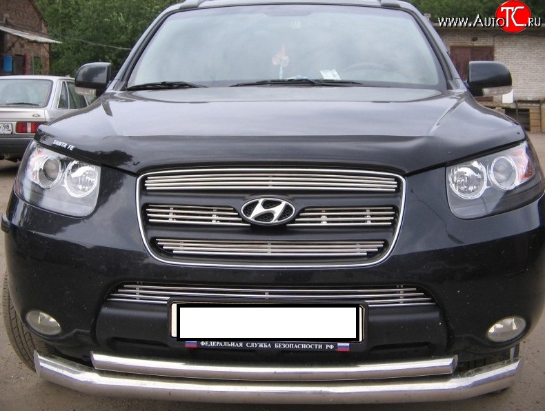 3 999 р. Декоративная вставка воздухозаборника Berkut Hyundai Santa Fe CM дорестайлинг (2006-2009)  с доставкой в г. Йошкар-Ола