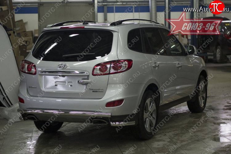 11 744 р. Защита заднего бампера рестайлинг Souz-96 (d60) Hyundai Santa Fe CM рестайлинг (2009-2012)  с доставкой в г. Йошкар-Ола