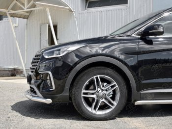 13 299 р. Одинарная защита переднего бампера диаметром 63 мм SLITKOFF  Hyundai Grand Santa Fe  1 DM (2016-2018) рестайлинг  с доставкой в г. Йошкар-Ола. Увеличить фотографию 2