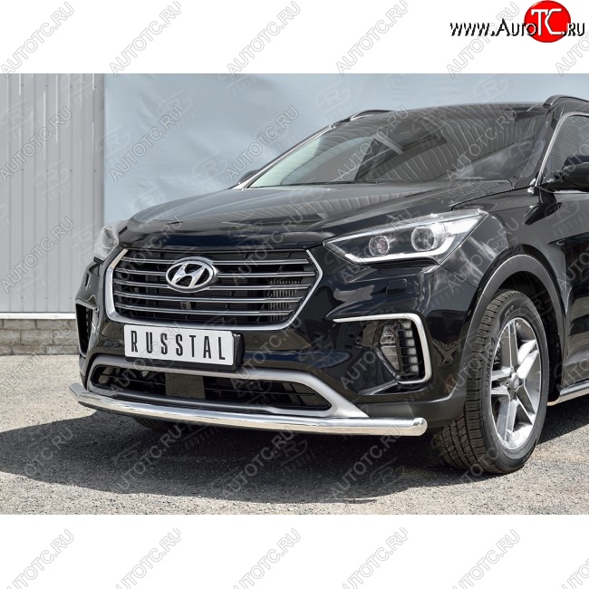 13 299 р. Одинарная защита переднего бампера диаметром 63 мм SLITKOFF  Hyundai Grand Santa Fe  1 DM (2016-2018) рестайлинг  с доставкой в г. Йошкар-Ола