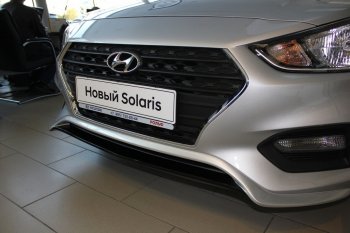 4 999 р. Накладка на передний бампер АвтоКрат  Hyundai Solaris  HCR (2017-2020) седан дорестайлинг (Неокрашенная)  с доставкой в г. Йошкар-Ола. Увеличить фотографию 2