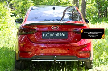 1 759 р. Лип спойлер RA Hyundai Solaris HCR седан дорестайлинг (2017-2020) (Неокрашенный)  с доставкой в г. Йошкар-Ола. Увеличить фотографию 2