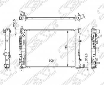 Радиатор двигателя (пластинчатый, МКПП/АКПП) SAT Hyundai (Хюндаи) Solaris (Солярис)  HCR (2017-2022), KIA (КИА) Rio (Рио)  4 FB (2016-2024)