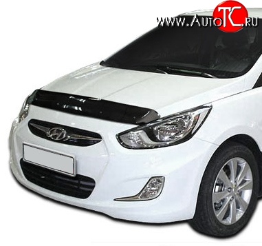 4 599 р. Дефлектор капота NovLine Hyundai Solaris RBr хэтчбэк дорестайлинг (2010-2014)  с доставкой в г. Йошкар-Ола