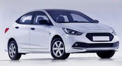 14 499 р. Передний бампер Sport  Hyundai Solaris  RBr (2010-2014) седан дорестайлинг, хэтчбэк дорестайлинг (Неокрашенный)  с доставкой в г. Йошкар-Ола. Увеличить фотографию 2