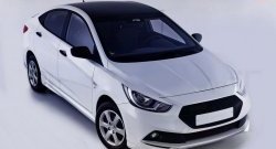 14 499 р. Передний бампер Sport  Hyundai Solaris  RBr (2010-2014) седан дорестайлинг, хэтчбэк дорестайлинг (Неокрашенный)  с доставкой в г. Йошкар-Ола. Увеличить фотографию 4