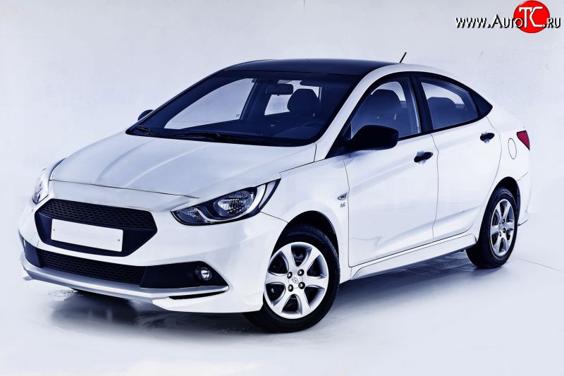 14 499 р. Передний бампер Sport  Hyundai Solaris  RBr (2010-2014) седан дорестайлинг, хэтчбэк дорестайлинг (Неокрашенный)  с доставкой в г. Йошкар-Ола