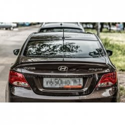 4 499 р. Лип спойлер HS-2 Hyundai Solaris RBr седан дорестайлинг (2010-2014) (Неокрашенный)  с доставкой в г. Йошкар-Ола. Увеличить фотографию 3