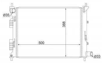 Радиатор двигателя (трубчатый, МКПП) SAT KIA Rio 3 QB дорестайлингхэтчбек5дв. (2011-2015)