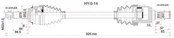 5 749 р. Привод передний левый SAT  Hyundai Solaris  RBr (2010-2014), KIA Rio  3 QB (2011-2017)  с доставкой в г. Йошкар-Ола. Увеличить фотографию 1