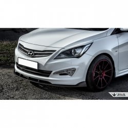 4 499 р. Накладка на передний бампер TopKontur Design Hyundai Solaris RBr седан рестайлинг (2014-2017) (Глянец под окраску, Неокрашенная)  с доставкой в г. Йошкар-Ола. Увеличить фотографию 2