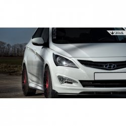 4 499 р. Накладка на передний бампер TopKontur Design Hyundai Solaris RBr седан рестайлинг (2014-2017) (Глянец под окраску, Неокрашенная)  с доставкой в г. Йошкар-Ола. Увеличить фотографию 8