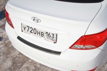 1 189 р. Накладка защитная на задний бампер Yuago Hyundai Solaris RBr седан рестайлинг (2014-2017)  с доставкой в г. Йошкар-Ола. Увеличить фотографию 4