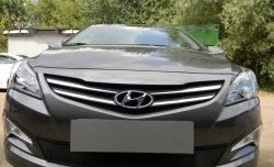 2 099 р. Сетка на бампер Russtal (черная) Hyundai Solaris RBr седан рестайлинг (2014-2017)  с доставкой в г. Йошкар-Ола. Увеличить фотографию 5