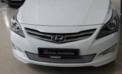 1 539 р. Сетка на бампер Russtal (хром) Hyundai Solaris RBr седан рестайлинг (2014-2017)  с доставкой в г. Йошкар-Ола. Увеличить фотографию 4