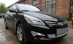 1 539 р. Сетка на бампер Russtal (хром) Hyundai Solaris RBr седан рестайлинг (2014-2017)  с доставкой в г. Йошкар-Ола. Увеличить фотографию 10