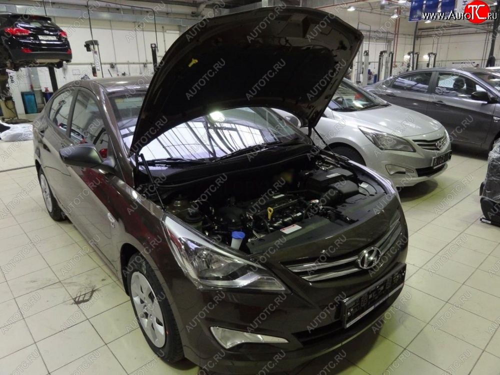 2 199 р. Газовые упоры капота Berkut Hyundai Solaris RBr седан рестайлинг (2014-2017)  с доставкой в г. Йошкар-Ола