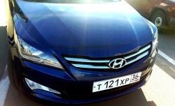 929 р. Реснички на фары Кураж Hyundai Solaris RBr седан рестайлинг (2014-2017) (Неокрашенные)  с доставкой в г. Йошкар-Ола. Увеличить фотографию 5