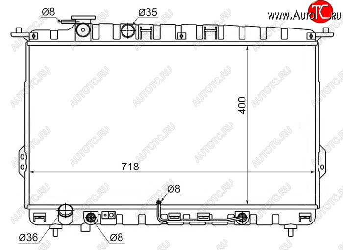 10 199 р. Радиатор двигателя (пластинчатый,2.0/2.4/2.5/2.7, МКПП/АКПП) SAT  Hyundai Sonata  EF (2001-2013), KIA Magentis (2000-2005), KIA Optima  1 GD (2000-2005)  с доставкой в г. Йошкар-Ола