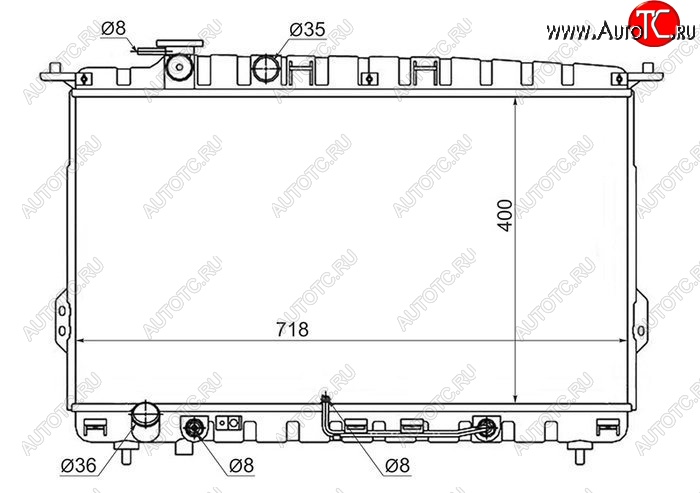 7 199 р. Радиатор двигателя (трубчатый, 2.0/2.4/2.5/2.7, МКПП/АКПП) SAT Hyundai Sonata EF рестайлинг ТагАЗ (2001-2013)  с доставкой в г. Йошкар-Ола