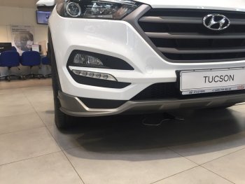 5 649 р. Накладка на передний бампер АвтоКрат Hyundai Tucson TL дорестайлинг (2015-2018) (Неокрашенная)  с доставкой в г. Йошкар-Ола. Увеличить фотографию 2