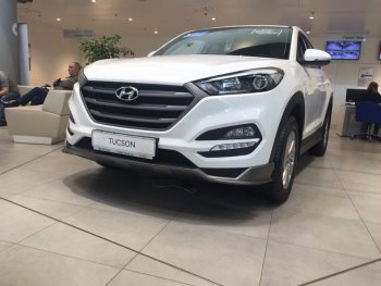 5 649 р. Накладка на передний бампер АвтоКрат Hyundai Tucson TL дорестайлинг (2015-2018) (Неокрашенная)  с доставкой в г. Йошкар-Ола. Увеличить фотографию 3