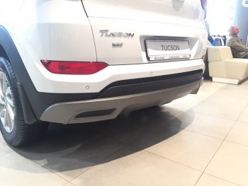 5 649 р. Накладка на задний бампер АвтоКрат Hyundai Tucson TL дорестайлинг (2015-2018) (Неокрашенная)  с доставкой в г. Йошкар-Ола. Увеличить фотографию 2