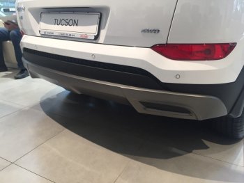 5 649 р. Накладка на задний бампер АвтоКрат Hyundai Tucson TL дорестайлинг (2015-2018) (Неокрашенная)  с доставкой в г. Йошкар-Ола. Увеличить фотографию 4