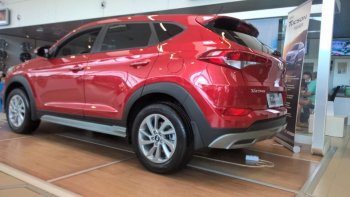 7 349 р. Пластиковые пороги АвтоКрат Hyundai Tucson TL дорестайлинг (2015-2018) (Неокрашенные)  с доставкой в г. Йошкар-Ола. Увеличить фотографию 2