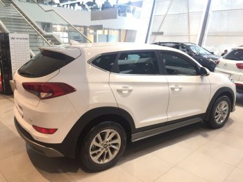 7 349 р. Пластиковые пороги АвтоКрат Hyundai Tucson TL дорестайлинг (2015-2018) (Неокрашенные)  с доставкой в г. Йошкар-Ола. Увеличить фотографию 3