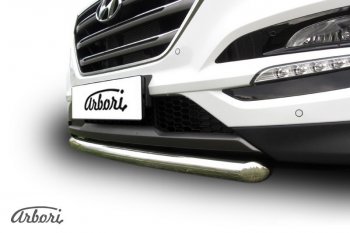 14 291 р. Защита переднего бампера Arbori (нержавейка, 1 труба d57 mm). Hyundai Tucson TL дорестайлинг (2015-2018)  с доставкой в г. Йошкар-Ола. Увеличить фотографию 1