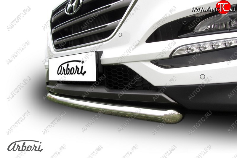 14 291 р. Защита переднего бампера Arbori (нержавейка, 1 труба d57 mm). Hyundai Tucson TL дорестайлинг (2015-2018)  с доставкой в г. Йошкар-Ола