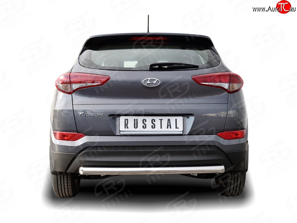 13 899 р. Защита заднего бампера (Ø63 мм короткая, нержавейка) SLITKOFF  Hyundai Tucson  TL (2015-2018) дорестайлинг  с доставкой в г. Йошкар-Ола