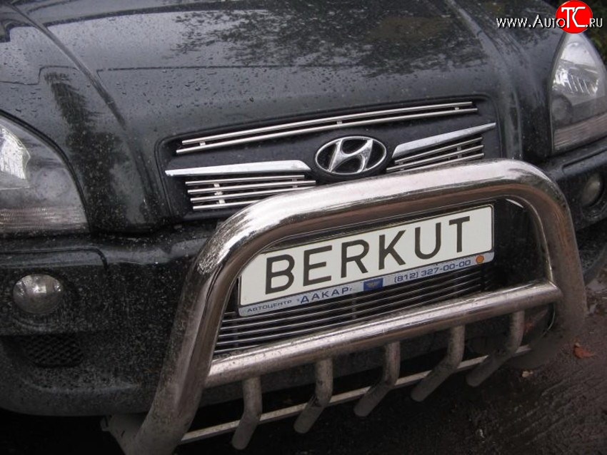 4 799 р. Декоративная вставка воздухозаборника Berkut Hyundai Tucson JM (2004-2010)  с доставкой в г. Йошкар-Ола