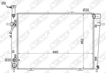 5 399 р. Радиатор двигателя (трубчатый, 2.0/2.7, МКПП/АКПП) SAT Hyundai Tucson JM (2004-2010)  с доставкой в г. Йошкар-Ола. Увеличить фотографию 1