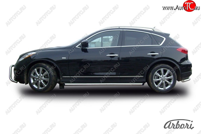 15 749 р. Защита штатных порогов Arbori (нержавейка, d57 mm). INFINITI EX35 J50 (2007-2013)  с доставкой в г. Йошкар-Ола